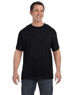 Hanes Authentic-T Pocket T-Shirt H5590 | Black - Front