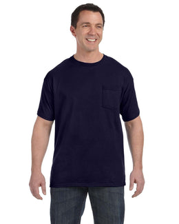 Hanes Authentic-T Pocket T-Shirt H5590 | Navy - Front