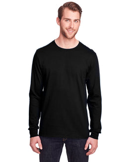 Fruit of the Loom Adult ICONIC Long Sleeve T-Shirt IC47LSR | Black Ink - Front