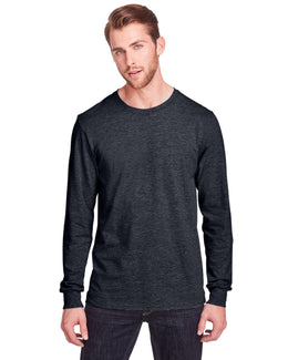 Fruit of the Loom Adult ICONIC Long Sleeve T-Shirt IC47LSR | Black Ink Heathr - Front