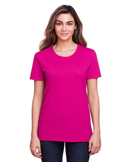Fruit of the Loom Ladies ICONIC T-Shirt IC47WR | Cyber Pink - Front