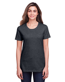 Fruit of the Loom Ladies ICONIC T-Shirt IC47WR | Black Ink Heathr - Front