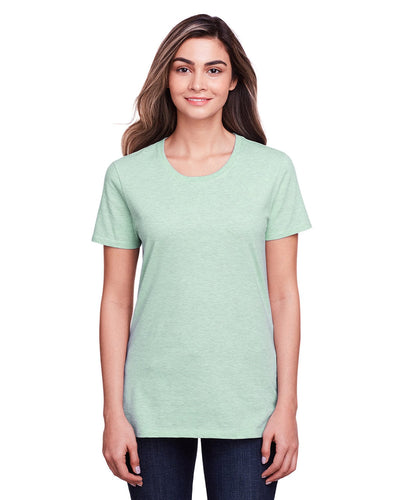 Fruit of the Loom Ladies ICONIC T-Shirt IC47WR | Mint To Be Hthr - Front
