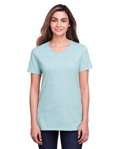 Fruit of the Loom Ladies ICONIC T-Shirt IC47WR | Aqua Velvet Hthr - Front