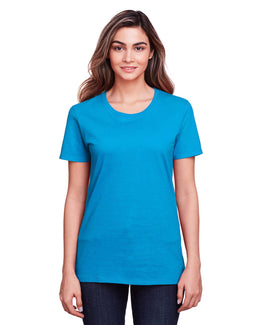 Fruit of the Loom Ladies ICONIC T-Shirt IC47WR | Pacific Blue - Front