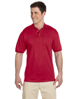 Jerzees Cotton Jersey Knit Polo Shirt J100 | True Red - Front