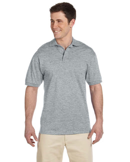 Jerzees Cotton Jersey Knit Polo Shirt J100 | Athletic Heather - Front