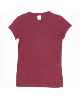 J America Ladies Glitter T-Shirt JA8138 | Maroon - Front