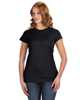 J America Ladies Glitter T-Shirt JA8138 | Black - Front