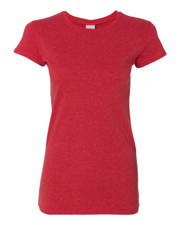 J America Ladies Glitter T-Shirt JA8138 | Red - Front