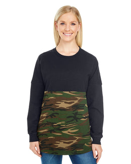 J America Adult Game Day Jersey JA8229 | Blck/ Camo Block - Front