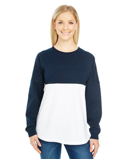 J America Adult Game Day Jersey JA8229 | Navy/ Wht Block - Front