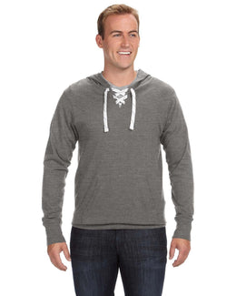J America Unisex Sport Lace Jersey Hood JA8231 | Charcoal Htr - Front