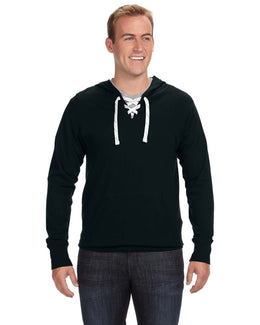 J America Unisex Sport Lace Jersey Hood JA8231 | Black - Front