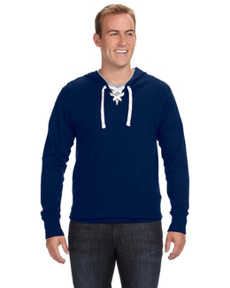 J America Unisex Sport Lace Jersey Hood JA8231 | Navy - Front