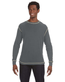 J America Vintage Long Sleeve Thermal T-Shirt JA8238 | Chrl Htr/ Vnt Wh - Front