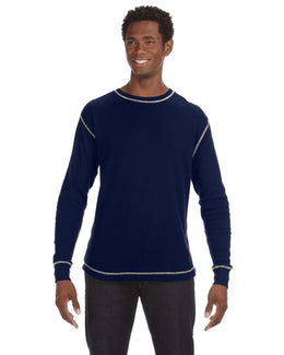J America Vintage Long Sleeve Thermal T-Shirt JA8238 | Vint Nv/ Vint Wh - Front