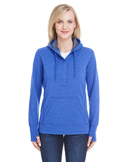 J America Ladies Omega Stretch Snap-Placket Hood JA8431 | Royal Triblend - Front