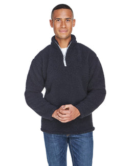 J America Adult Epic Sherpa Quarter-Zip JA8454 | Black - Front