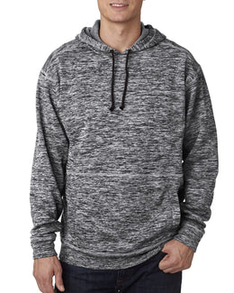 J America Adult Cosmic Poly Fleece Hood JA8613 | Charcoal Fleck - Front