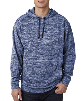J America Adult Cosmic Poly Fleece Hood JA8613 | Navy Fleck - Front