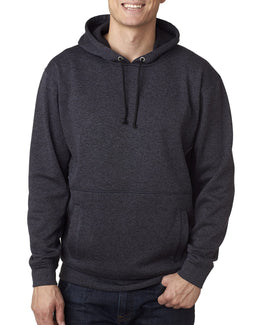J America Adult Cosmic Poly Fleece Hood JA8613 | Onyx Fleck - Front