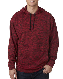 J America Adult Cosmic Poly Fleece Hood JA8613 | Red Fleck - Front