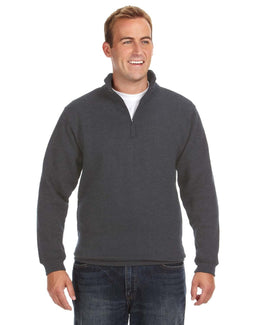 J America Heavyweight Fleece Quarter-Zip JA8634 | Charcoal Heather - Front