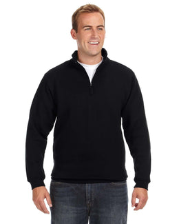 J America Heavyweight Fleece Quarter-Zip JA8634 | Black - Front