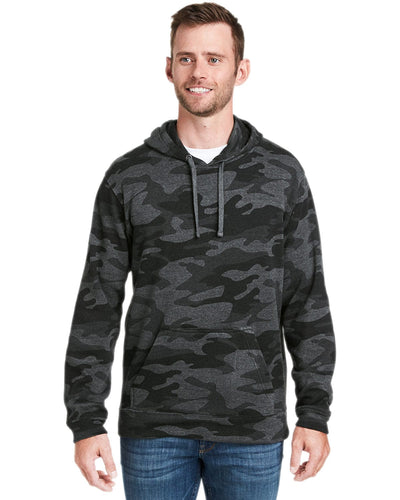 J America Tailgate Fleece Pullover Hoodie JA8815 | Blk Camo Hthr - Front