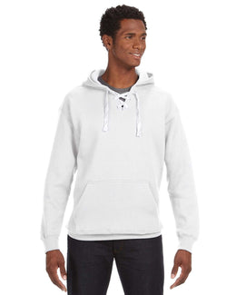 J America Adult Sport Lace Hooded Sweatshirt JA8830 | White - Front