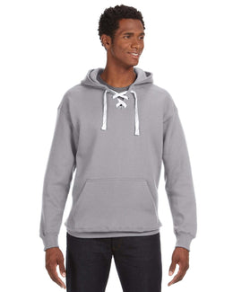 J America Adult Sport Lace Hooded Sweatshirt JA8830 | Oxford - Front