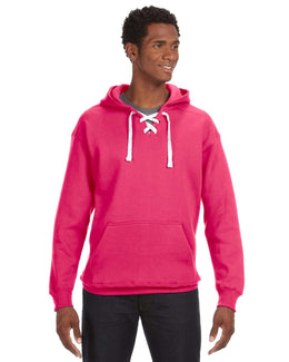 J America Adult Sport Lace Hooded Sweatshirt JA8830 | Wildberry - Front
