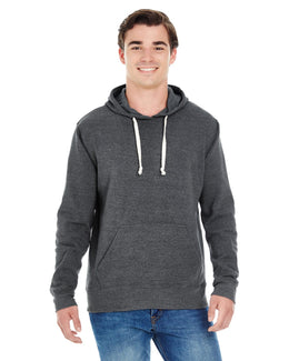 J America Unisex Triblend Pullover Hoodie JA8871 | Black Triblend - Front