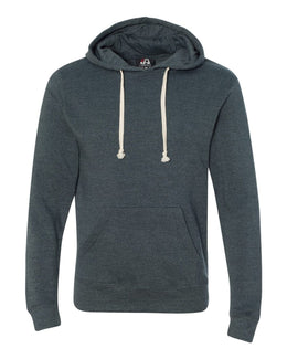 J America Unisex Triblend Pullover Hoodie JA8871 | Navy Triblend - Front