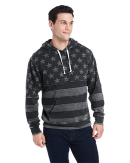 J America Unisex Triblend Pullover Hoodie JA8871 | Blk Str Strp Trb - Front