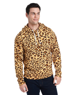 J America Unisex Triblend Pullover Hoodie JA8871 | Leopard Triblend - Front