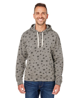 J America Unisex Triblend Pullover Hoodie JA8871 | Smoke Stars Trbl - Front