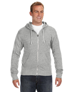 J America Triblend Full-Zip Fleece Hoodie JA8872 | Grey Triblend - Front