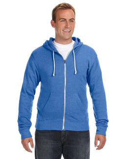 J America Triblend Full-Zip Fleece Hoodie JA8872 | Royal Triblend - Front