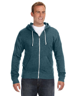 J America Triblend Full-Zip Fleece Hoodie JA8872 | Navy Triblend - Front