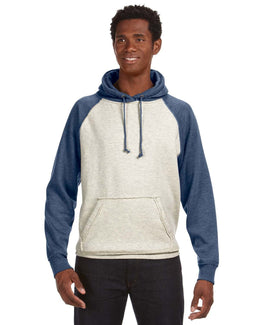J America Adult Vintage Heather Pullover Hooded Sweatshirt JA8885 | Oatml Ht/ Vnt Nv - Front