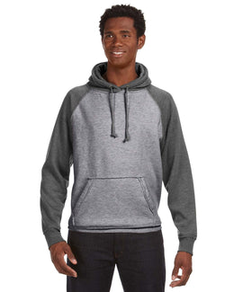 J America Adult Vintage Heather Pullover Hooded Sweatshirt JA8885 | Smoke/ Chrcl Ht - Front