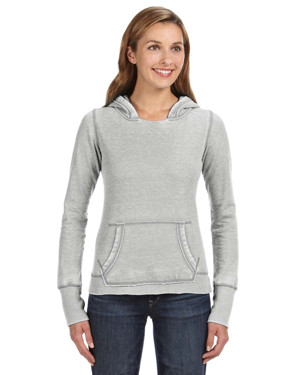 J America Ladie's Zen Pullover Fleece Hooded Sweatshirt