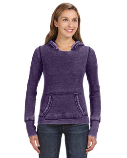 J America Ladie's Zen Pullover Fleece Hooded Sweatshirt JA8912 | Twisted Plum - Front