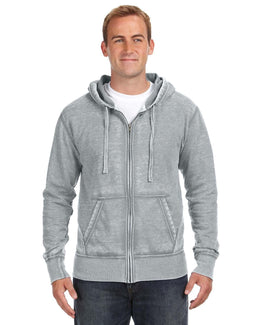 J America Vintage Zen Full-Zip Fleece Hoodie JA8916 | Cement - Front