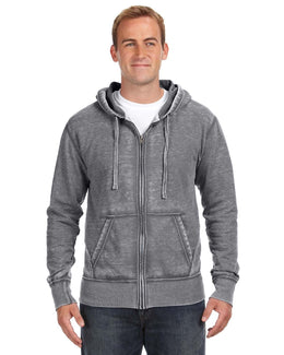 J America Vintage Zen Full-Zip Fleece Hoodie JA8916 | Dark Smoke - Front