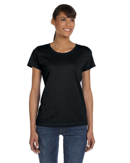 Fruit of the Loom Ladies Heavy Cotton T-Shirt L3930R | Black - Front