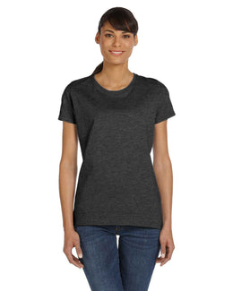 Fruit of the Loom Ladies Heavy Cotton T-Shirt L3930R | Black Heather - Front