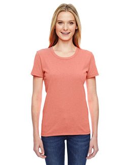 Fruit of the Loom Ladies Heavy Cotton T-Shirt L3930R | Retro Htr Coral - Front